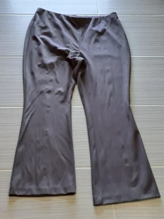 J. Jill Womens Petite XL Pull-On Bootcut Pants Petite Brown Stretch Knit Seam - Picture 6 of 10